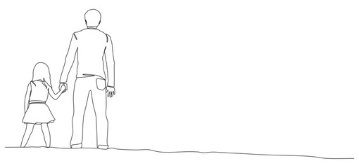 continuous line father and daughter for father's day