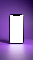 Minimalist Smartphone Mockup with Blank Screen on a Vibrant Gradient Background