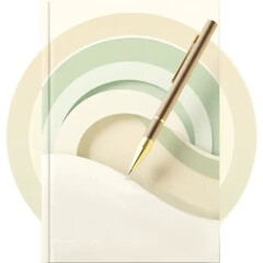 Magazine book cover with pen soft tone pastel color backgroud