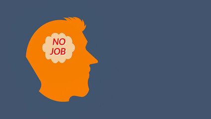 Minimalist illustration conceptualized with a silhouette of a human head with the text 