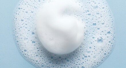 Close up shot of a mass of white foam and bubbles