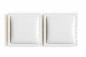 Sachet packaging mockup white color