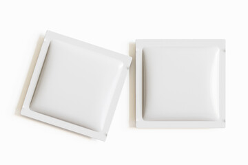 Sachet packaging mockup white color