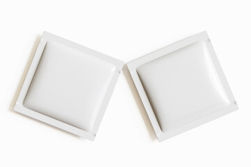 Sachet packaging mockup white color