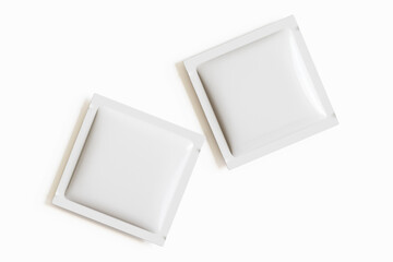 Sachet packaging mockup white color