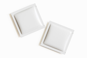 Sachet packaging mockup white color