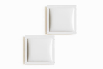 Sachet packaging mockup white color