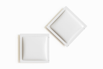 Sachet packaging mockup white color