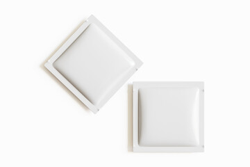 Sachet packaging mockup white color