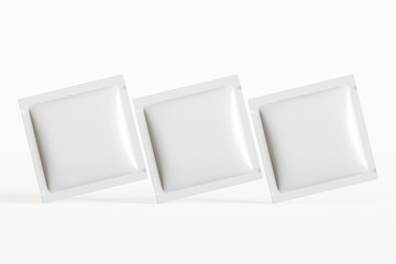 Sachet packaging mockup white color