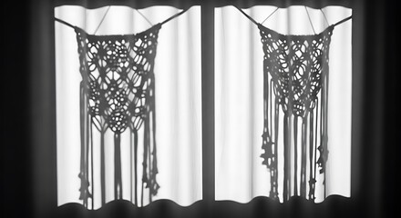 Elegant Macrame Shadow on Curtains for Bohemian Style Home Decor