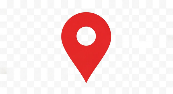 Illustration of a simple red map pin, ideal for location, navigation, and travelrelated designs and presentations