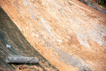 Slope Protection Mesh on the Serra Between Itaara and Santa Maria, RS, Brazil