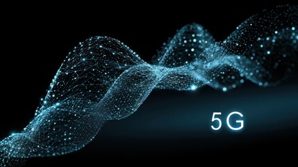 5G or 6G dot line mobile technology. Wireless data network and connection technology concept. high-speed, futuristic background. vector design.