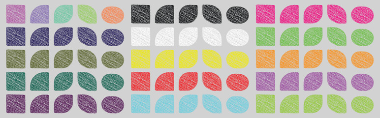 Geometric Hatch Texture Pack: Colorful Shapes Collection