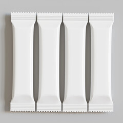 3D Render stick packaging white color isolated on white background for mockup collection