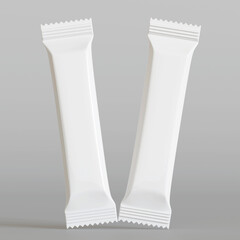 3D Render stick packaging white color isolated on white background for mockup collection