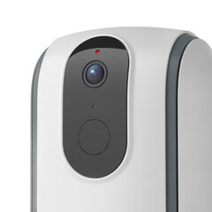 Security camera with red indicator light isolated on a transparent background surveillance