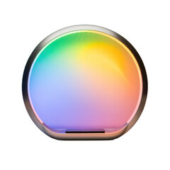 Circular Lamp with Rainbow Light and Charging Pad isolated on a transparent background