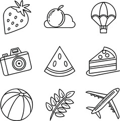 “Travel and Summer Line Icons Set”