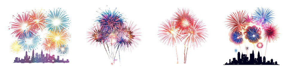 Obraz premium Spectacular City Fireworks Display A Vibrant Celebration of Light Color