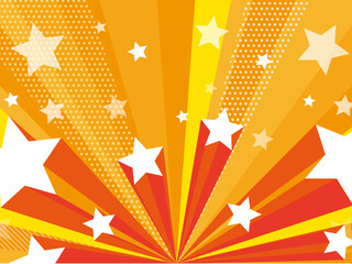 ポップな飛び出すスターの背景素材