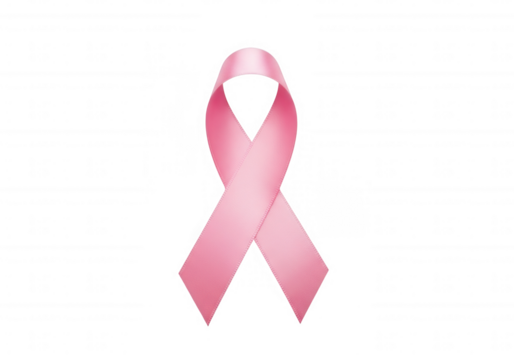 Pink ribbon awareness symbol isolated on a transparent background