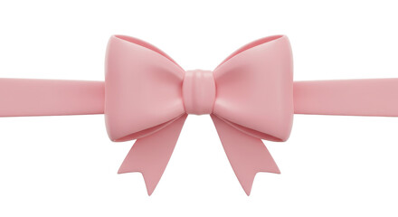 Elegant Pink Ribbon Bow isolated on transparent png