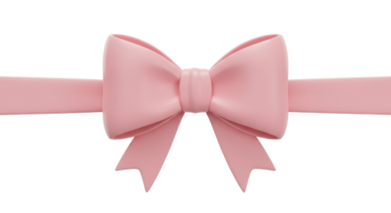 Elegant Pink Ribbon Bow isolated on transparent png