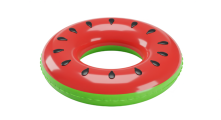 Watermelon Inflatable Ring for Summer Fun and Pool Activities isolated on transparent png