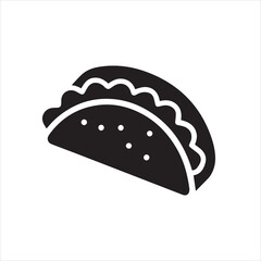  taco stencil icon silhouette vector illustration