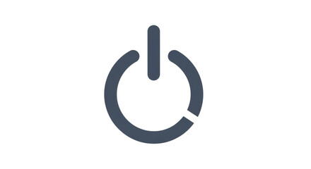 Power button icon, symbolizing energy, control, and technology, with a simple and modern design for user interfaces and digital devices