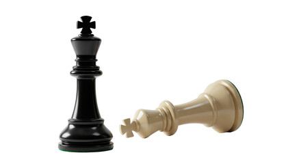 Black and White Chess Kings isolated on transparent png