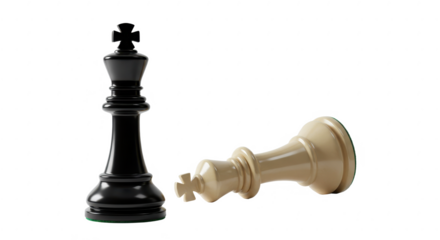 Black and White Chess Kings isolated on transparent png