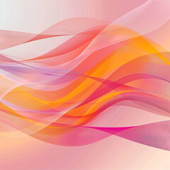 Soft pastel ribbons flow in a graceful dance of color on a light background