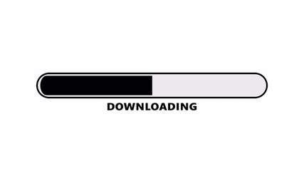Downloading progress bar animation on transparent background, downloading bar sign animated with alpha channel. - Powered by Adobe