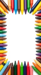 Colorful Crayon Frame - A Vibrant Border for Creative Projects.