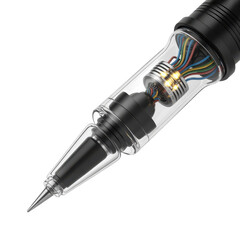 Transparent Tattoo Machine Internal Components Visible isolated on a transparent background