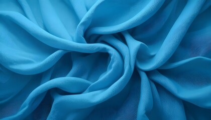 Obraz premium Elegant Floating Blue Fabric with Soft Folds and Flowing Motion for Visual Designs