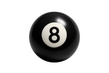 Black eight ball for billiards or pool game