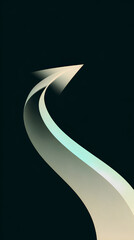 Curved arrow abstract gradient matte board minimal dark background sleek motion dynamic modern design blends calm energy into smooth upward path with clean lines and gentle light accents