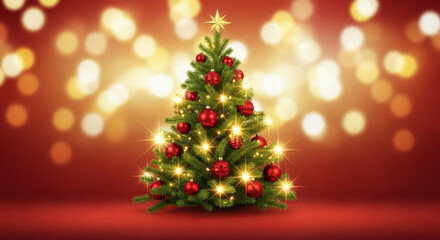 Obraz premium A close-up of the sparkling Christmas tree on a dreamy day