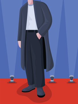 Gentleman Outfit half body flat illustration