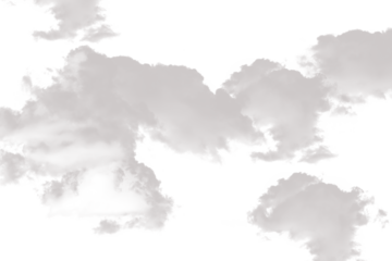 Fluffy white clouds floating in the sky a soft and airy vector illustration perfect for backgrounds and design elements translucent PNG