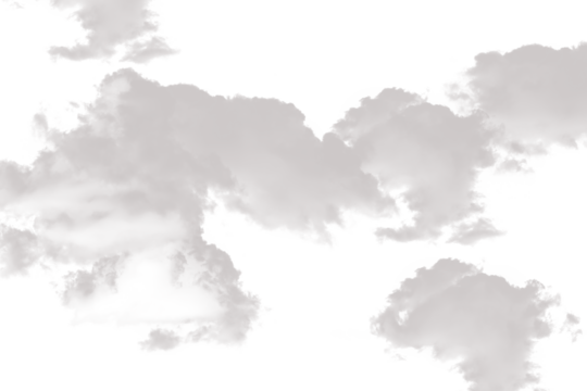 Fluffy white clouds floating in the sky a soft and airy vector illustration perfect for backgrounds and design elements translucent PNG