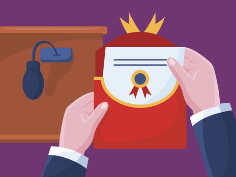 Award take it envelope flat illustration