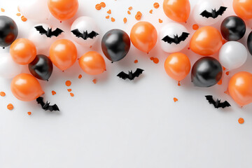 호박과 검정 풍선이 벽에 매달린 장식