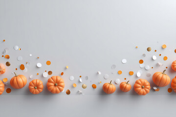 오른쪽으로 정렬된 호박과 잎 장식