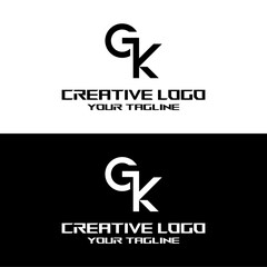 creative letter logo gk design vector