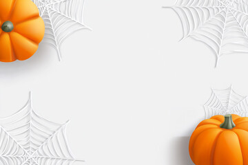 호박과 거미줄이 있는 간결한 장식
